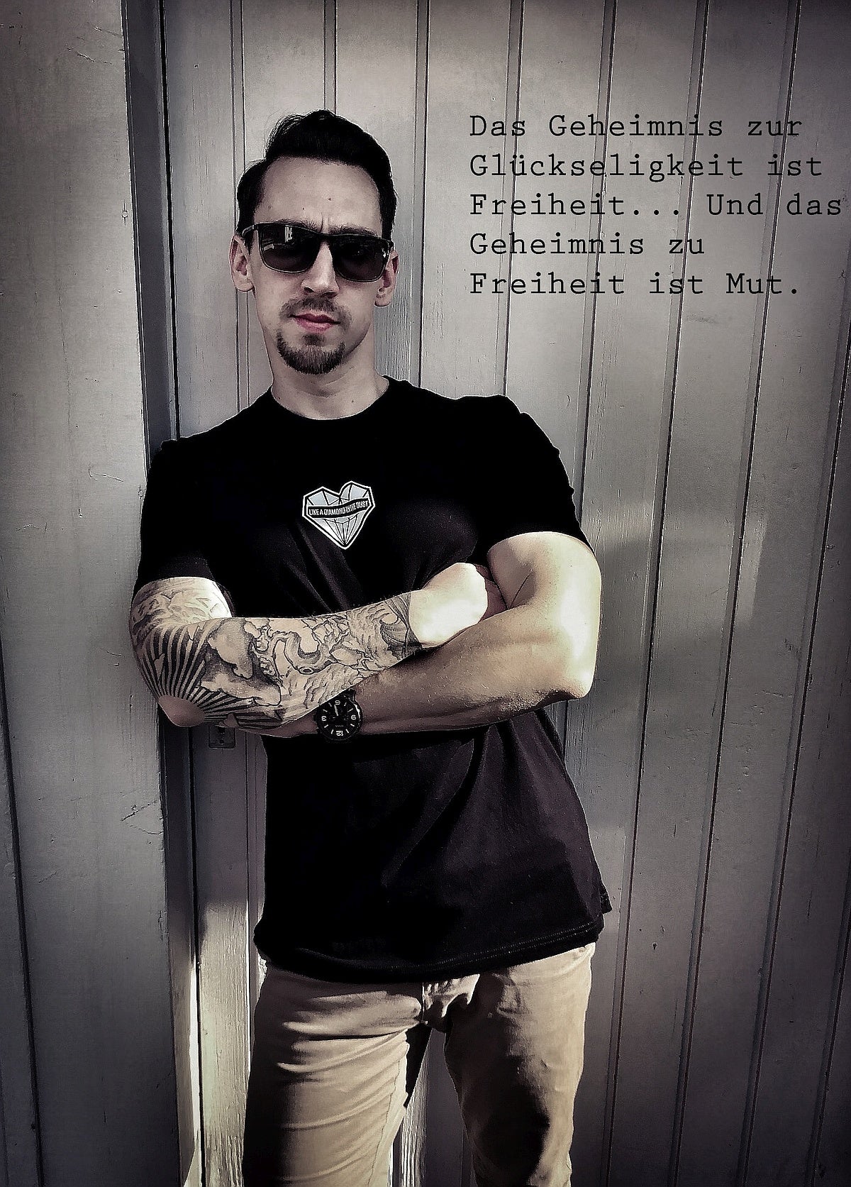 Diamond Heart LADITD T - Black