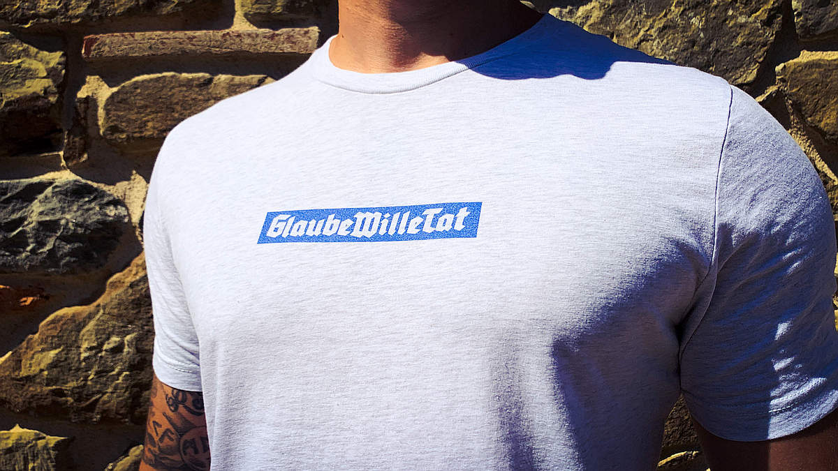 Glaube Wille Tat T - Ash White/Blue