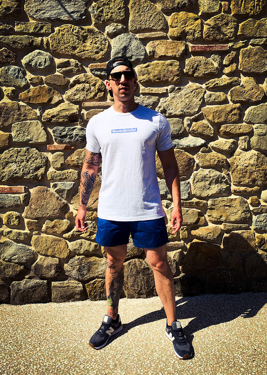 Glaube Wille Tat T - Ash White/Blue