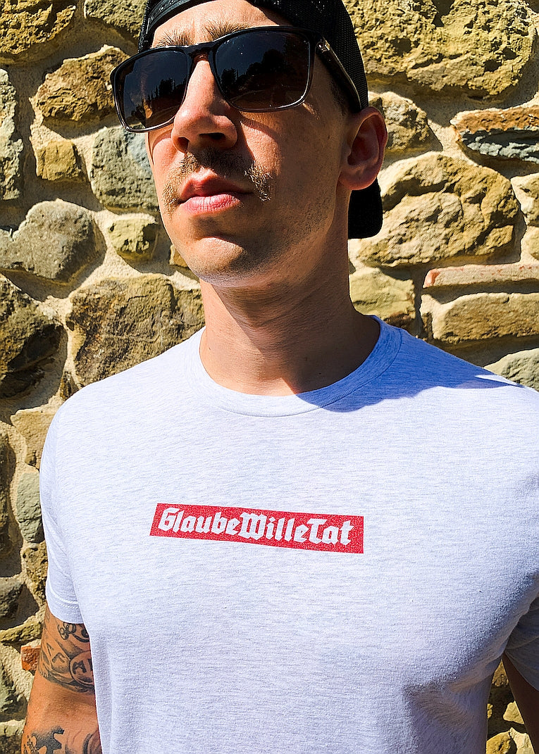 Glaube Wille Tat T - Ash White/Red