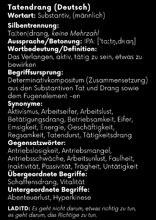 "Tatendrang" Badetuch - Black