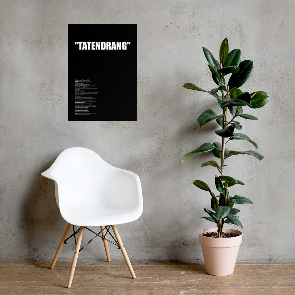 "Tatendrang" Poster - Black