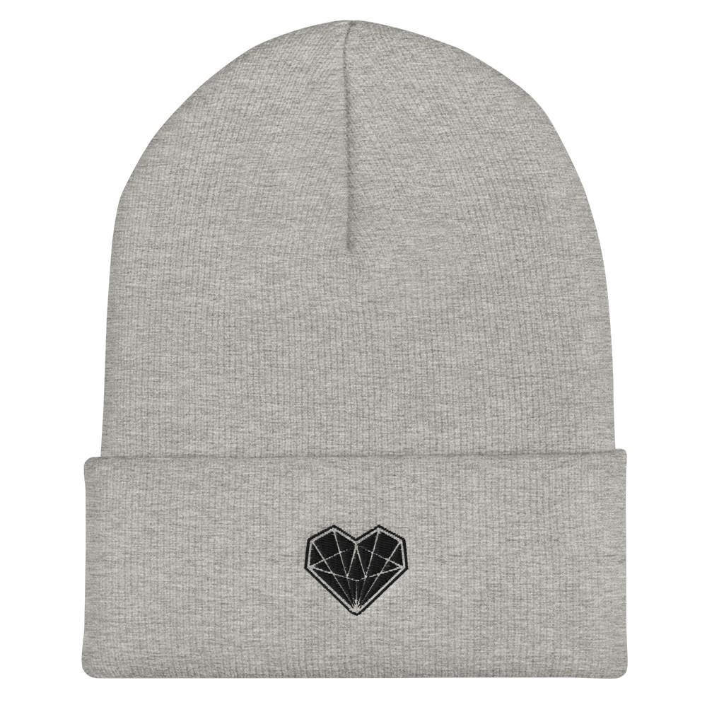 Diamond Heart Beanie - Grey