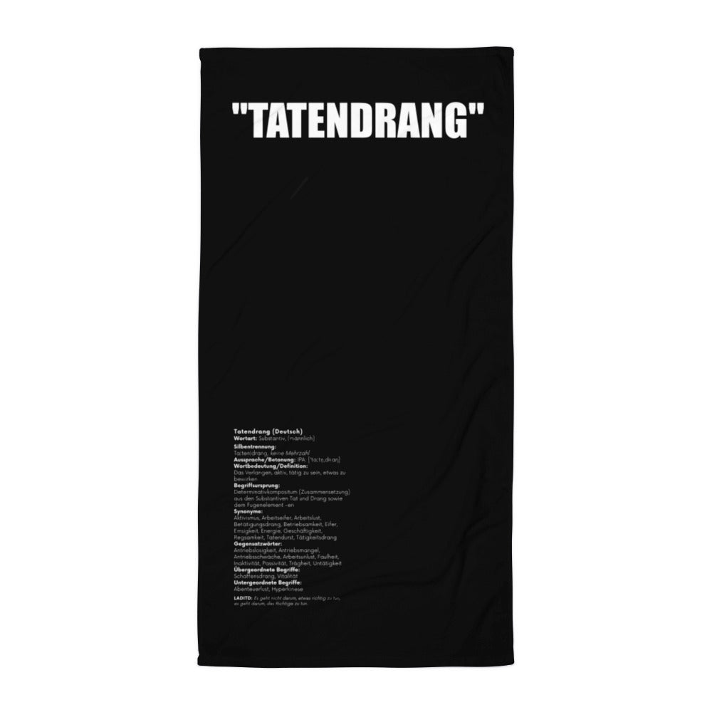 "Tatendrang" Badetuch - Black